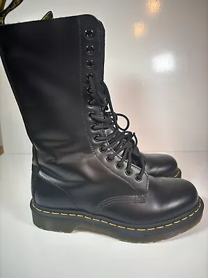 Dr Martens 1914 Black England Vintage 14 Eye Mid Calf Boots UK6 • £93.20