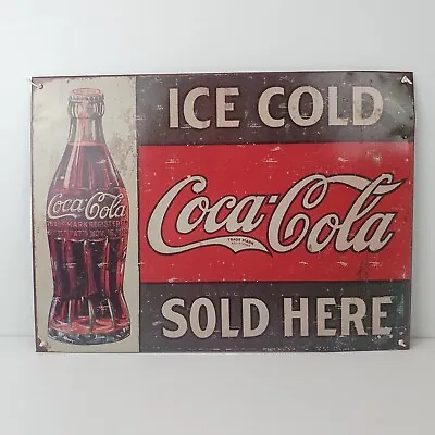 £24.99 • Buy 3 X Coca Cola Metal Signs 16  By 12  Aprox Retro Repro Bar Diner Mancave