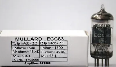 Rare ECC83 12AX7 Mullard Make Made In Gt. Britain Amplitrex Tested Qty 1 Pc • $187