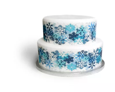 £3.29 • Buy A4 Edible Decor Icing Sheet Blue Snowflake Ribbon Border Edge - Frozen