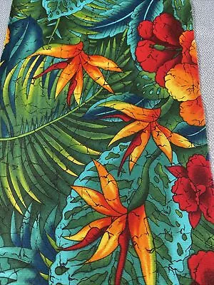 Vintage Hawaiian Binding Fabric 3 Yards 7  W Border Binding Quilt Orange Red • $7.77