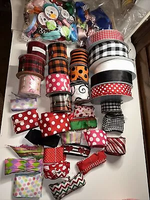 Huge Lot Crafting Hairbow Ribbon Large Priority Box FULL Grosgrain Wired All Siz • $60