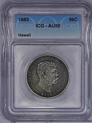 1883 Hawaii Half Dollar 50c ICG AU50 - Sweet Original Coin! • $350