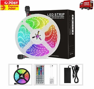 LED Strip Lights 5050 RGB Waterproof IP65 5M 240V 44key Remote Complete Kit Set • $25.99