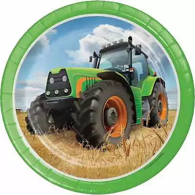 $6.99 • Buy Tractor Farm Barnyard Birthday Party Supplies Small Dessert Plates (pack Of 8)