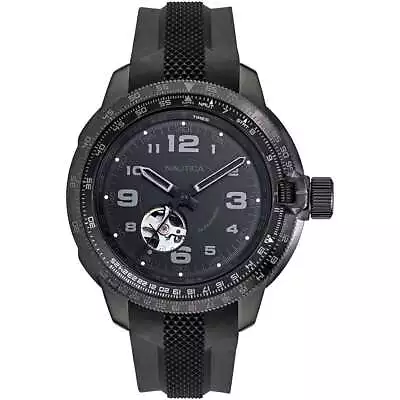 Mens Automatic Wristwatch NAUTICA MISSION BAY NAPMBF901 Silicone Black • $361.19