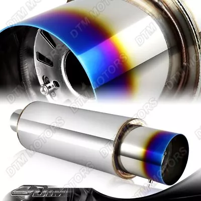 N1 Style Burn Tip 4  Stainless Steel Muffler 2.5  Inlet +Silencer Universal 4 • $35.88