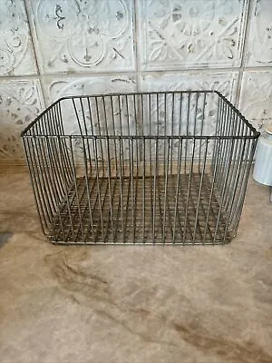 Vintage Old Metal Basket Crate Industrial Retro • $47.99