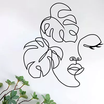 Woman Face Metal Wall Art Hanging Home Living Room Decor Garden Sculpture CA{ • £9.28