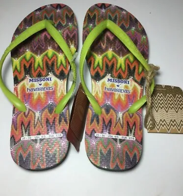 NWT Missoni + Havaianas Thong Sandals Sz US 5-6 Ladies Or 4-5 Guys Small Marks • $58.99