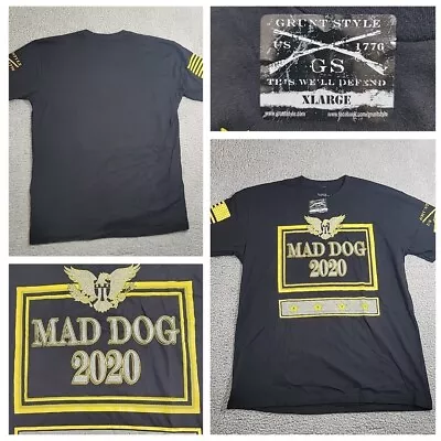 Grunt Style Mad Dog 2020 New With Tags Patriot Unisex Black T-shirt Size Xl • $19.87