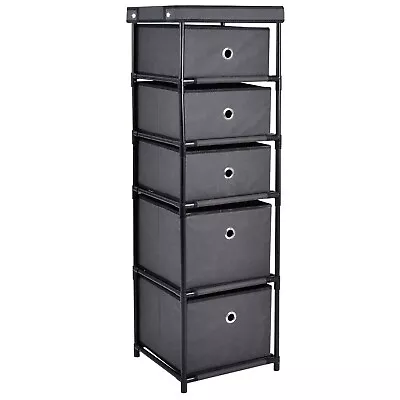 Canvas 5 Chest Of Drawer Bedroom Furniture Storage Cabinet Unit Organiser • £26.99