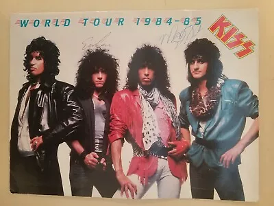 KISS Vintage SIGNED AUTO Eric Carr Mark St John World Tour 1984-1985 Program VG • $500