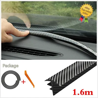 1.6m Carbon Fiber Car Seal Strip Dashboard Windshield Gap Noise Insulation Strip • $12.99