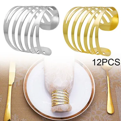 12Pcs/Set Party Table Serviette Napkin Rings Holder Buckle Wedding Dinner Towel • £10.06