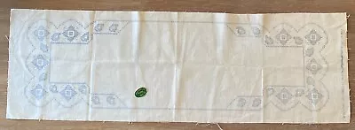 Vintage Vogart Pure Linen Table Runner Stamped Embroidery Pattern • $9.95