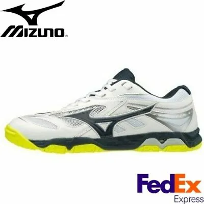 Mizuno Table Tennis Shoes WAVE MEDAL 6 White / Navy / Yellow Unisex 81GA1915 14 • $104