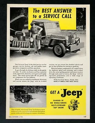 $8.49 • Buy 1946 Universal Jeep Advertisement Willys Overland Service Car Vintage Print AD