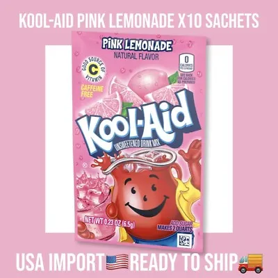 £10 • Buy Kool Aid Pink Lemonade 0.16oz (4.6g) X 10 Sachets USA Import