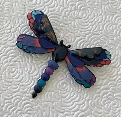 Vintage Dragonfly Brooch Pin Enamel On Metal • $14