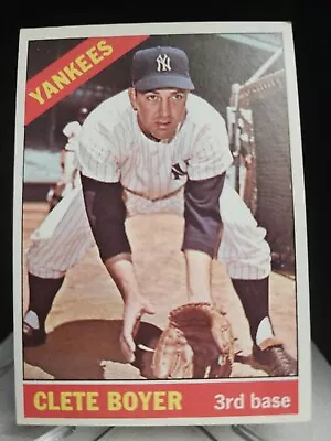 Clete Boyer 1966 Topps #9 New York Yankees Mlb Baseball Card Near Mint • $3.99
