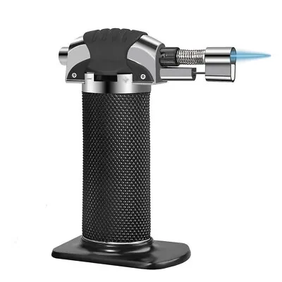 Butane Gas Micro Blow Torch Lighter Welding Soldering Refillable Tool Black • £8.99