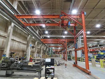 7.5 Ton Single Leg Motorized Double Girder Semi Gantry Bridge Crane 28' Span • $11999.99