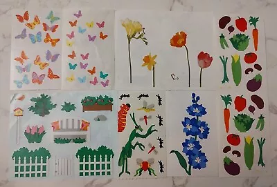 Mrs. Grossman's Garden Flower Sticker Lot Full Partial Sheets Vtg Butterfly S21 • $7.99
