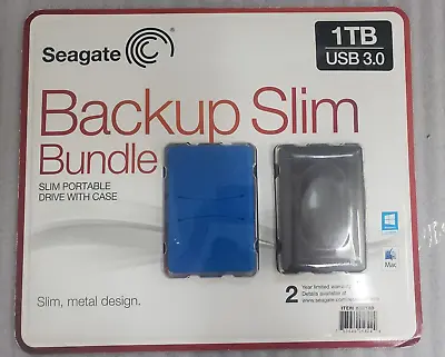 Seagate (STDR1000602) Backup Slim 1TB USB 3.0 Portable Drive With Case NEW • $49