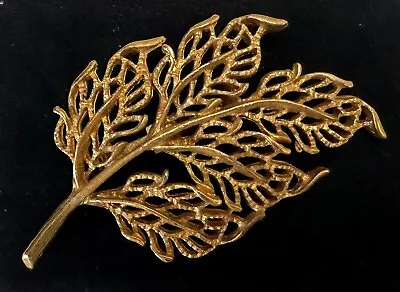 Signed GERRY'S Gold Tone Textured Leaf Vintage Brooch Jewelry Lot V • $0.99