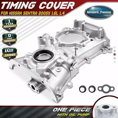 Engine Timing Chain Cover W/ Oil Pump For Nissan 200SX Sentra 1.6L DOHC GA16DE • $45.99