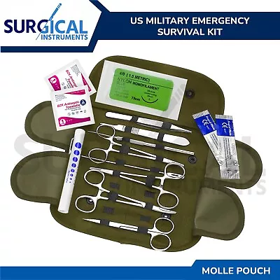 U.S. Military Supplies Medical Case With Implements Stainless German Grade • $22.99