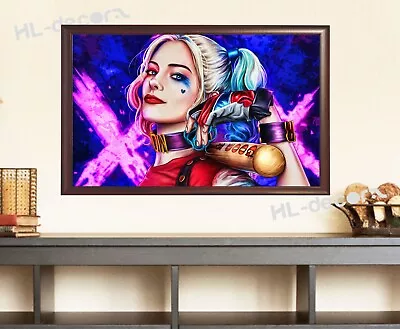 UNFRAMED Harley Quinn Supervillain Cartoon Canvas Prints Poster Wall Art Decor • $9.99