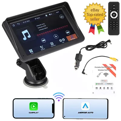 7  MP5 Touch Screen Portable Car Stereo With Apple Carplay & Android Auto Radio • £45.95