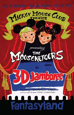 Mickey Mouse Club Mouseketeers 3D Jamboree Fantasyland Disney Attraction Poster • $29.99