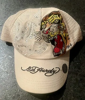 Ed Hardy By Christian Audigier Mesh Adjustable Size Hat Cap Seal Sticker  NEW • $28