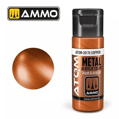 ATOM METALLIC Paints AMMO By MIG Range 20ml Acrylic Paint Brush Airbrush • £3.25