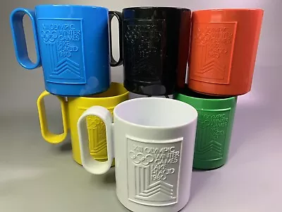 1980 Lake Placid Olympic Winter Games Mugs All Olympic Color Set Of 6 - RARE SET • $195