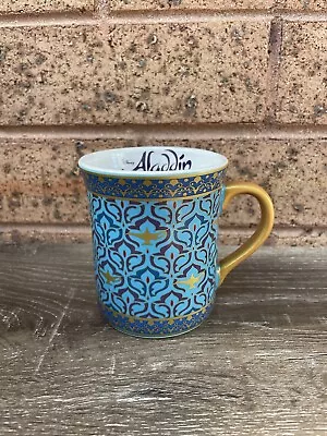 Disney Aladdin 10 Oz. Geometric Blue Gold Genie Lamp Ceramic Coffee Tea Mug Cup • $24.99