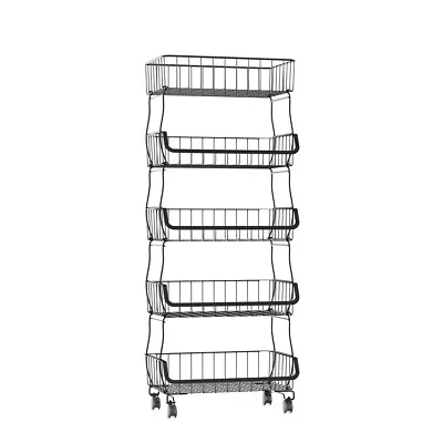 Toque 5 Tier Kitchen Trolley Cart Storage Rack Vegetable Organiser Shelf Wheels • $49.99