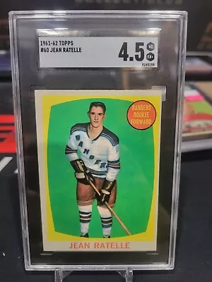 1961 Topps #60 Jean Ratelle New York Rangers Original Rookie Hockey Card SGC 4.5 • $299.99