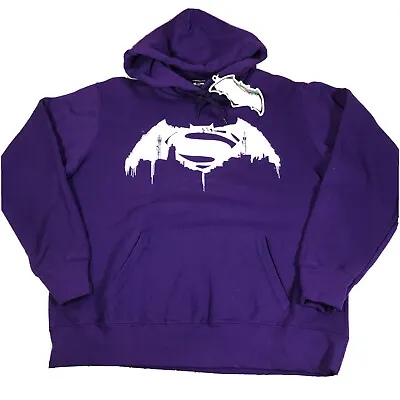 Ladies Batman VS Superman Purple Hoodie Size 2XL Marvel DC Comics BNWT • £12.99