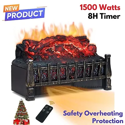 Electric Fireplace Log Heater Fake Fire Realistic Flame Timer For Christmas Home • $282.46