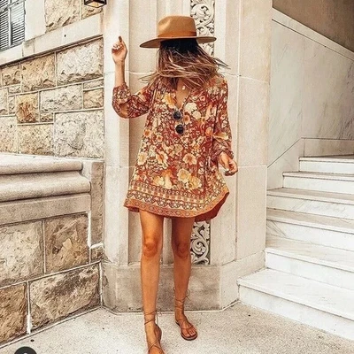 $190 • Buy Spell And The Gypsy Amethyst Keyhole Smock Dress Horse Amber Size M Boho