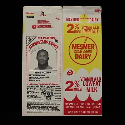 1986 Mike Rozier Flat Dairy Pack Carton  RED  Bottom Hand-Cut #10 Of #24 • $7.95