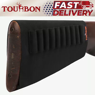 🔥Tourbon Shooting Rifle Cartridges Holder Ammo 10 Bullet Slots Buttstock Sleeve • $13.49