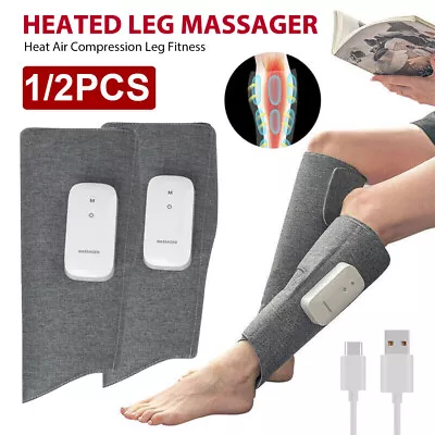 1/2X Leg Massager Heated Air Compression Massage Calf Circulation Muscles Relax • $42.95