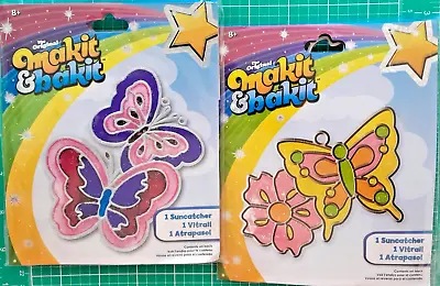 Makit & Bakit Butterflies Flower Suncatchers Kit Kids Spring Craft Lot Of 2 • $17.98