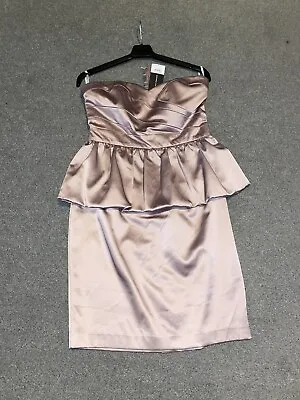 £9 • Buy Dorothy Perkins Satin Effect Peplum Bandeau Dress Size 10 BNWT