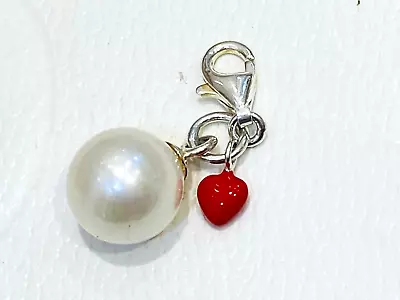 THOMAS SABO Charm Club Pearl & Red Enamel Heart Clip On CHARM • $39